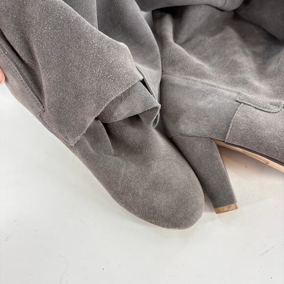 Jeffrey Campbell Ibiza Libby Wrap Heel Boots 6 Gray Suede Boho Western - Picture 4 of 6